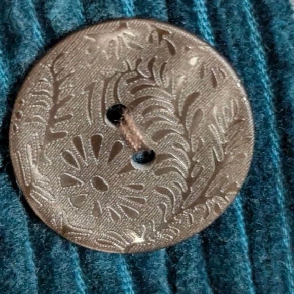 Coat J. JILL Jacket Corduroy Teal Blue Green Cotton Velvet Size Small Petite SP - Picture 7 of 13